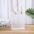 Logotipo personalizado barato promocional à prova d&#39;água Plastictote de plastictote transparente PP portátil sacos de compras transparentes